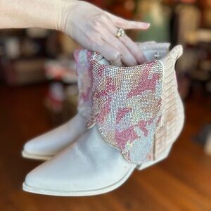 Canty Boots Pink Camo Rhinestone 9